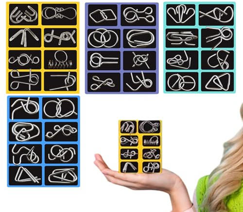 Eisen-Puzzle-Set für Kinder - Lernaktivitäten Spielzeug mit verdrehten Figuren, Kit von I Q Puzzle, tragbarer Gegenstand für das Klassenzimmer 'Büro, Feiertage für Partys