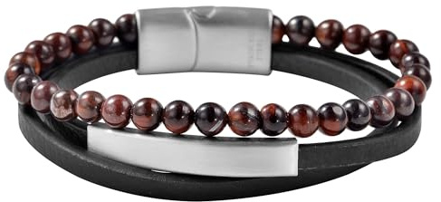 Akzent Armband Unisex - Premium Armband Unisex in Schwarz aus Kunstleder, 100% Wasserfest & Hautverträglich
