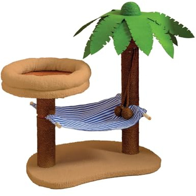 Wilko Coconut Tree Cat Post with Hammock, 58x40x70 cm, Climbing and Scratching