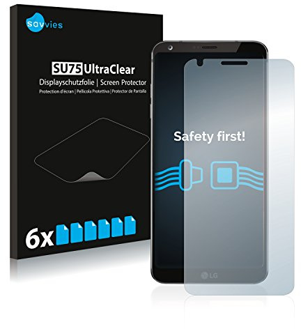 Savvies Protection Film compatible with LG G6 | 6 Pack Clear Screen Protection Made in Germany Anti-Scratch Transparent Foil