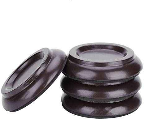 Dilwe Holz Klavier Fuß Pads, 4 Stücke Runde Klavier Fuß Pads Set aufrecht Klavier Caster Cups Zubehör(Holzfarbe)