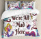 ABAKUHAUS Fantasy Duvet Cover Set, Alice in Wonderland, Bedding Set 3 Pieces with 2 Pillow Shams, 200 x 200 cm - 70 x 50 cm, Multicolor