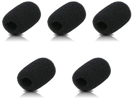 kwmobile Mikrofon Windschutz kompatibel mit div. Mikrofonen - 5 x Schaumstoffbezug mit den Maßen 2x3,2x1 cm in Schwarz