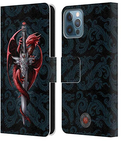 Head Case Designs Officially Licensed Anne Stokes Dagger Dragons Leather Book Wallet Case Cover Compatible With Apple iPhone 12 / iPhone 12 Pro