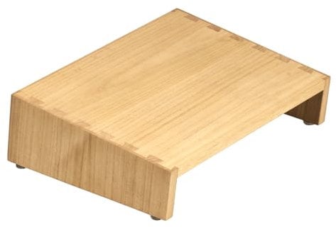 KIRIGEN Bois Hauteur réglable sous table Tabouret de pied Portable Tabouret de pied ergonomique Soutien pour une meilleure posture couleur naturelle