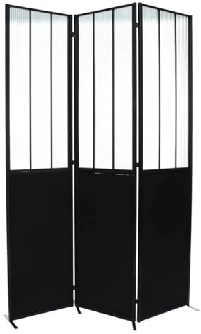 Atmosphera Créateur d'intérieur - Paravent Design en Verre Arme 121x170cm Noir