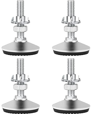 Drenky Levelling Feet, 4 Packs Adjustable Feet For Furniture Heavy Duty Silent Non-Slip Floor Protector with T-Nuts and Screw Nuts, M10x50mm
