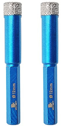 Trepan diamant carrelage 12mm - BRSCHNITT Foret Céramique pour Porcelaine,Céramique, Granit,Carrelage(2 Pièces)