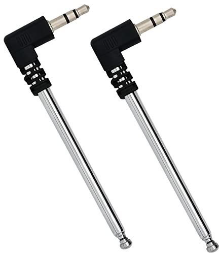 3.5mm Interface 4 Section Telescoping FM Radio Antenna for Portable Radio Indoor Stereo Receiver/Mobile Phone(3pcs)