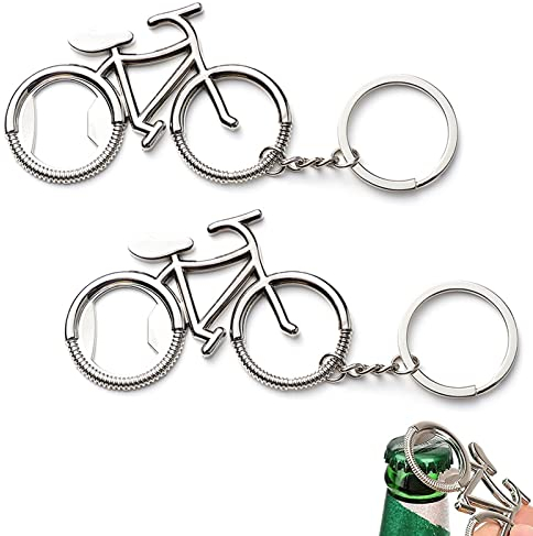 Catelves 2 Stücke Flaschenöffner Schlüsselanhänger Fahrrad, Flaschenöffner Fahrrad, Bieröffner Schlüsselanhänger, Mini Flaschenöffner Schlüssel, Tragbarer Bieröffner, Bottle Opener Anhänger Schlüssel