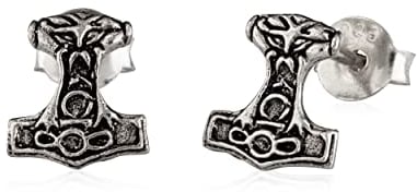 NKlaus Paar Celtic Ohrstecker 925 Silber Wikinger Thors Hammer Keltische Ohrringe 3048