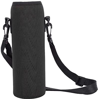 Wasserflaschentr?ger, isolierter Wasserflaschenhalter, Tasche, Tasche, 1 l, verstellbarer Schultergurt, Reise-Wasserflaschentasche(Schwarz)