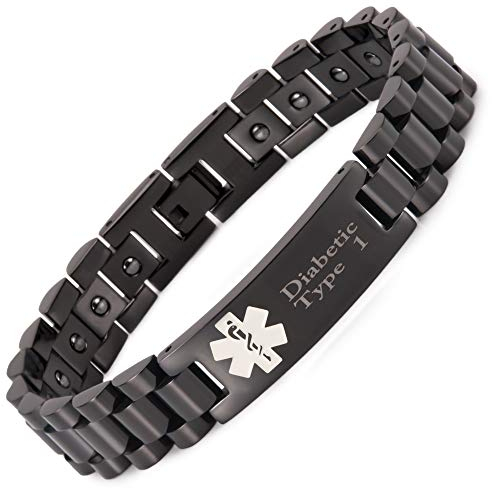 EnerMagiX 4701B3M Magnetische Lymph-Detox-Armbänder aus Titanstahl, magnetische Energie für Männer und Frauen