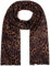 styleBREAKER Damen Schal mit Leoparden Animal Print Muster und Metallic Details, warme Winter Stola mehrfarbig 01017152, Farbe:Cognac-Schwarz
