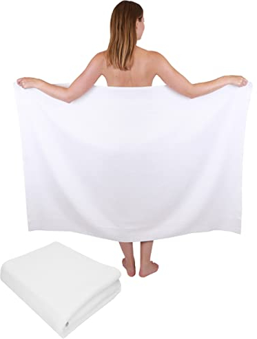 Betz 2 Stück Maxi Duschtücher XXL Badetuch Duschtuch Größe 100x150cm Berlin Farbe weiß
