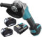 Smerigliatrice angolare a batteria, ricambio per batteria Makita Bürstenlo e caricabatterie, smerigliatrice a disco da 125 mm per rimuovere vernice e malta, per levigatura, taglio (2 batterie da 5,5