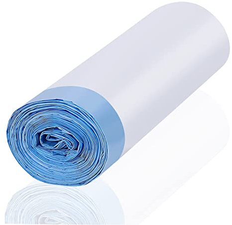 Recycled Bin Bags 40L 20 Counts - Bin Liners with Drawstring Tie Handle Recycled Unscented White Garbage Bags for Home/Office