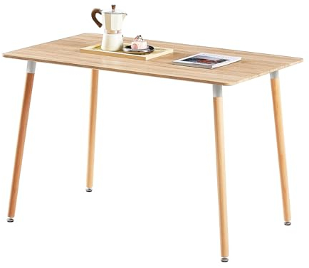 FURNITABLE Rechteckiger Esszimmertisch, Skandinavisch Esstisch Holz Esszimmer Tisch, 4 Buchenbeine, 110 * 80 * 74 cm, Eiche