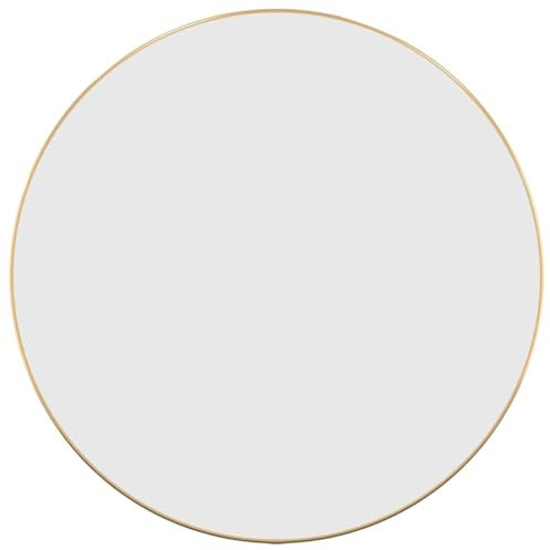 vidaXL Wandspiegel Rundspiegel Flurspiegel Spiegel Badspiegel Hängespiegel Dekospiegel Schminkspiegel Badezimmerspiegel Golden Ø 60cm Rund