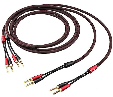 Brollitest 1 Pair 2M High End Speaker Cable, Flexible Speaker Cable,Speaker Cables With Banana Plugs