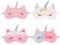 Firtink 4 Stück Schlafmaske Kinder Mädchen, Schlafmaske Kinder Junge, Schlafmaske Einhorn Schlafmaske Lustig Plüsch Augenmaske Augenmaske Kinder