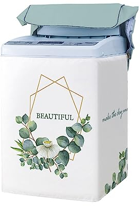 Odot Copertura Lavatrice per asciugatrice, Coprilavatrice per Lavatrice a Carica Dall'alto Interni Esterni Antipolvere Impermeabile Resistente Fodera per Lavatrice (Pianta d'oro,M (5.5-6.5kg))