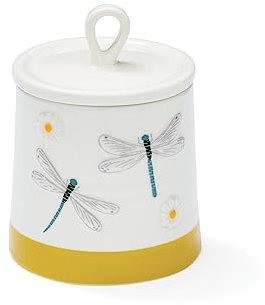 Cooksmart Sucrier britannique avec couvercle | Pot à sucre en céramique avec motifs modernes | Sucrier avec couvercles parfaits pour n'importe quelle cuisine – Prairie anglaise