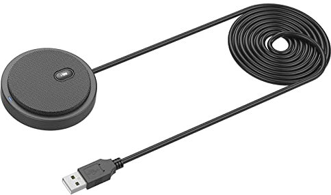 Lechnical UM02 Microfono a condensatore omnidirezionale USB Microfono per riunioni aziendali Computer per conferenze Computer desktop PC portatile Chat vocale Videogiochi Trasmissione in diretta Audio
