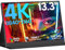 KEEPTIME Monitor portátil 4K de 13.3 Pulgadas 3840 x 2160 UHD USB-C HDMI Monitor de Laptop, 100% sRGB IPS Pantalla de Juegos HDR Monitor de Viaje con Altavoces para Laptop, Xbox, PS5, Switch, PC y