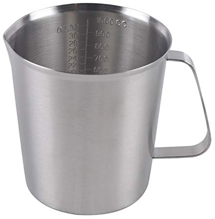 Jarra medidora de acero inoxidable 1000 ml/1 L 304 taza medidora de acero inoxidable jarra de leche con asa