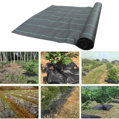 OPica Landwirtschaft Unkraut Barriere Landschaft Stoff Bodendecker Garten Matte Kunststoff Pflanze Wachsen Pflege Tuch Schwarz PP