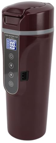 Bollitore Elettrico per Auto, Tazza Riscaldante per Auto con Schermo 12V 24V 96W per la Casa (Viola)