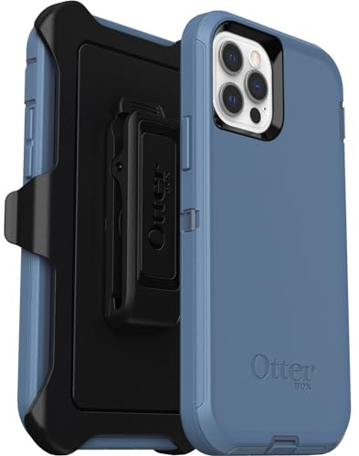 OtterBox Defender Series Screenless Edition Schutzhülle für iPhone 12 & iPhone 12 Pro (nur) – Holsterclip im Lieferumfang enthalten – Nicht-Einzelhandelsverpackung – Babyblaue Jeans (blau)