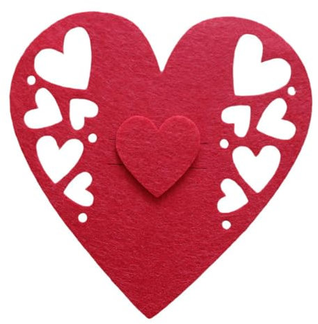 Boieo Bestecktaschen zum Valentinstag, Geschirrhalter für Partyzubehör, wiederverwendbare Ausstechformen, Gabeln, Tasche, tragbare Bestecktasche für Tischdekoration, Hochzeit, Party, 4 Stück