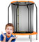 Neo-Sport - Gartentrampolin für Kinder - Ø 150 cm - mit hohem Schutznetz und Reißverschluss - Niedrig, Klein - Indoor & Outdoor Spielgeräte - Spielplatz, Draußen, Haushalt - Schwarz-Orange