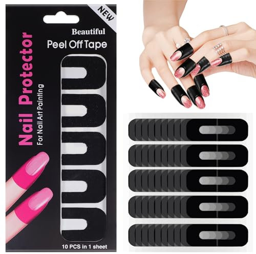 100 Blätter Nagelschutz Aufkleber Aus Silikon – Rutschfeste Nagellackschutzfolie Für Sauberes Lackieren Und Finger Schutz Universelle Größe Für Alle Nagelgrößen