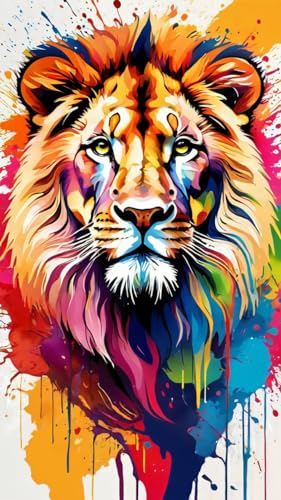 ZHUMUTO Diamond Painting Adulte Grand Format,Peinture Diamant XXL 40x70cm Animaux Lion A,Broderie Diamant Painting Kit Complet Adulte Grand Format,Grande Taille Pour la Décoration