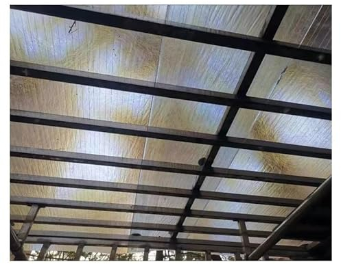 Rygcrud Polycarbonat-Dachplatten - Pergola regensichere Abdeckung, 0,7mm Isolierpaneele für Gewächshäuser, Terrassenüberdachung, Leicht zu biegen und zu schneiden (Farbe : klar, Größe : 47.2 x65.6')