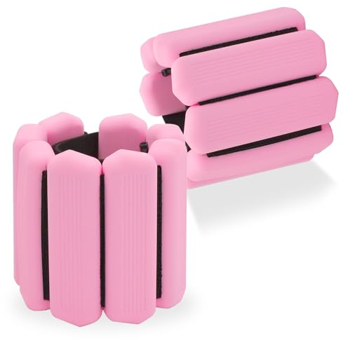 Lot de 2 poids réglables (450 g chacun), poignets et chevilles, pour yoga, danse, barre, pilates, cardio, aérobic, marche