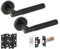 HANDLEZONE® Evo Knurled Grip Internal Door Handle Pack, Complete with Lever Handles, 76mm Latch, 75mm Ball Bearing Hinges - Black Matt
