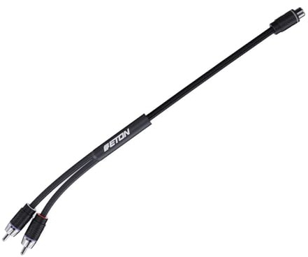 ETON RCA P-YM – OFC Y-Splitter, 30 cm | Hochwertiger Y-Cinchadapter mit 2 x Stecker (male/male, stereo) auf 1 x Buchse (female, mono), für Auto-Verstärker & Radio