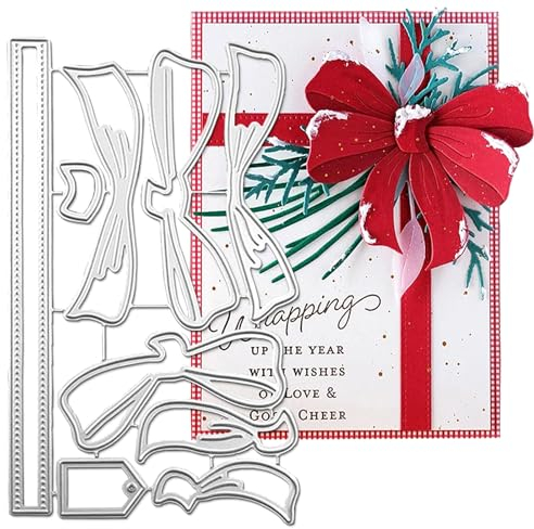Nayyana Metall-Stanzformen mit Schleife, Karbonstahl, Bogenstanzungen für die Kartenherstellung, Fliege-Stanzform, Bogenstanzung für DIY Scrapbook, Papier, Karten, Geschenk, Dekor