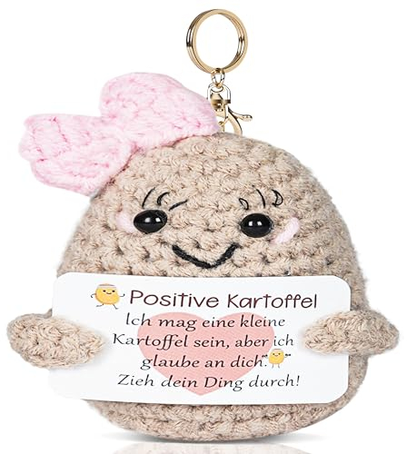 farout! Positive Kartoffel Deutsch - Glücksbringer & Motivationsgeschenk, Umarmung Lustiges Pocket Hug Happy Potato für Gute Besserung, Schönes Geschenk für Frauen und Männer.