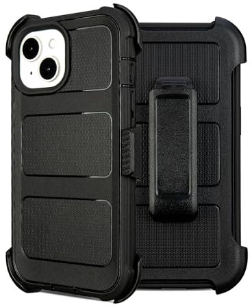 Case for iPhone 14 Plus Case with Belt Clip Holster,for Defender iPhone 14 Plus Case with Stand,Heavy Duty Rugged Full-Body,3 Layers of Sturdy,Anti-Drop,for Case iPhone 14 Plus Case Protective (Black)