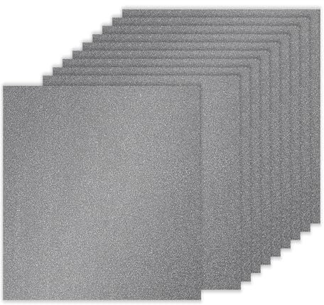 PATIKIL 10 Blatt Kartonpapier Quadratisch 250g - 30,5 x 30,5 cm - Dickes Bastelkarton zum Basteln Hochzeit Karton Glitzer Papier Stanzen DIY Deko Bastelpapier Bedruckbar, Grau