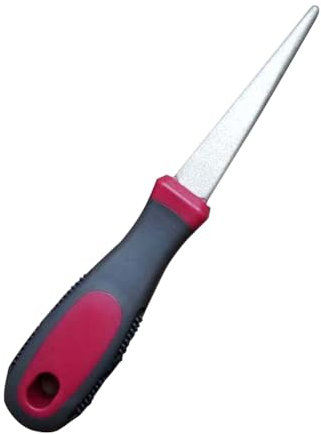 WMFASBAG Doppelseitige Diamant-Schleiffeile mit rutschfestem Griff, flach gebogener Handschärfer, Metall-Diamant-Messerschärfer for Scheren, Gartengeräte