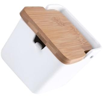 MAGICLULU Pot à Épices En Céramique Avec Intégrée, Contenant Compact Pour Assaisonnements, Matériau Céramique Et, Design Fonctionnel, Usage La Cuisine Domestique, Pot à Condiments Individuel