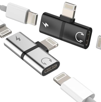 Adaptateur Lightning Jack Double(Lot De 2)pour IPhone 14 13 Pro Max écouteurs Et Chargeur Câble AUXiliaire Audio Vers Certifié Pour Apple MFI Connecteur Pour IPad Splitter Accessoires Voiture Tablette