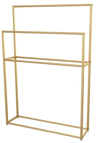 3-stufiger Schwarzer Freistehender Handtuchhalter,Chrom-Handtuchhalter, Anti-Rost-Beschichtung Metall-Leiter-Handtuchhalter for Badezimmer-Accessoires,Towel Rails(Gold,85 * 20 * 110cm)