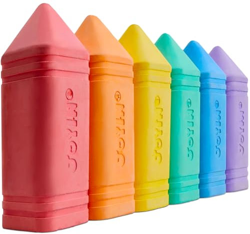 JOYIN 6 Stück Jumbo-Gehwegkreide in 6 Farben, abwaschbare Gehwegkreide für Kinder, ungiftiger Kunstbedarf, Spiele im Freien, Spielplatz